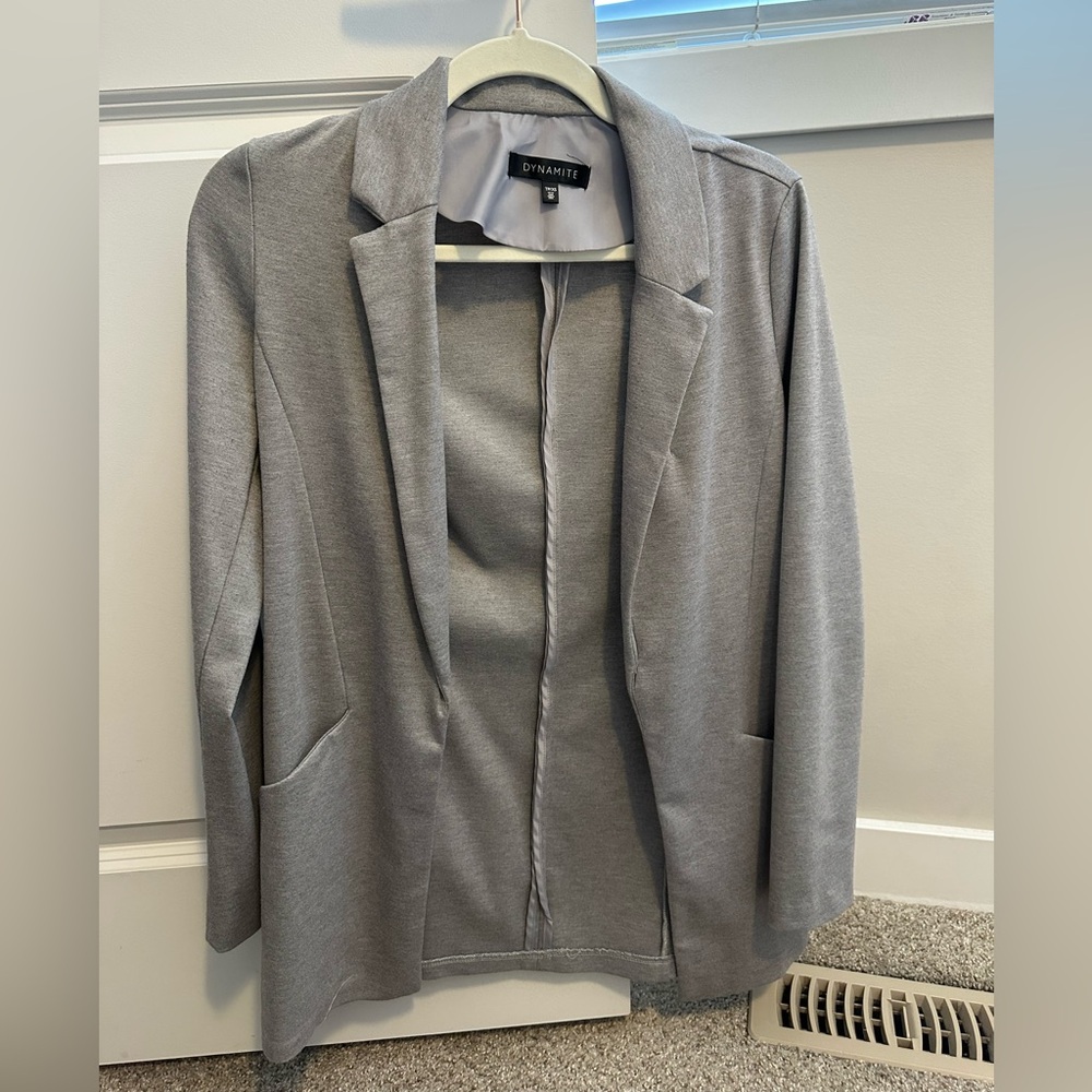 Dynamite Fitted Blazer | Grey